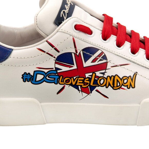 Dolce & Gabbana - DG Logo Loves London Low-Top Sneaker PORTOFINO White Red EUR 3 - Picture 5 of 5